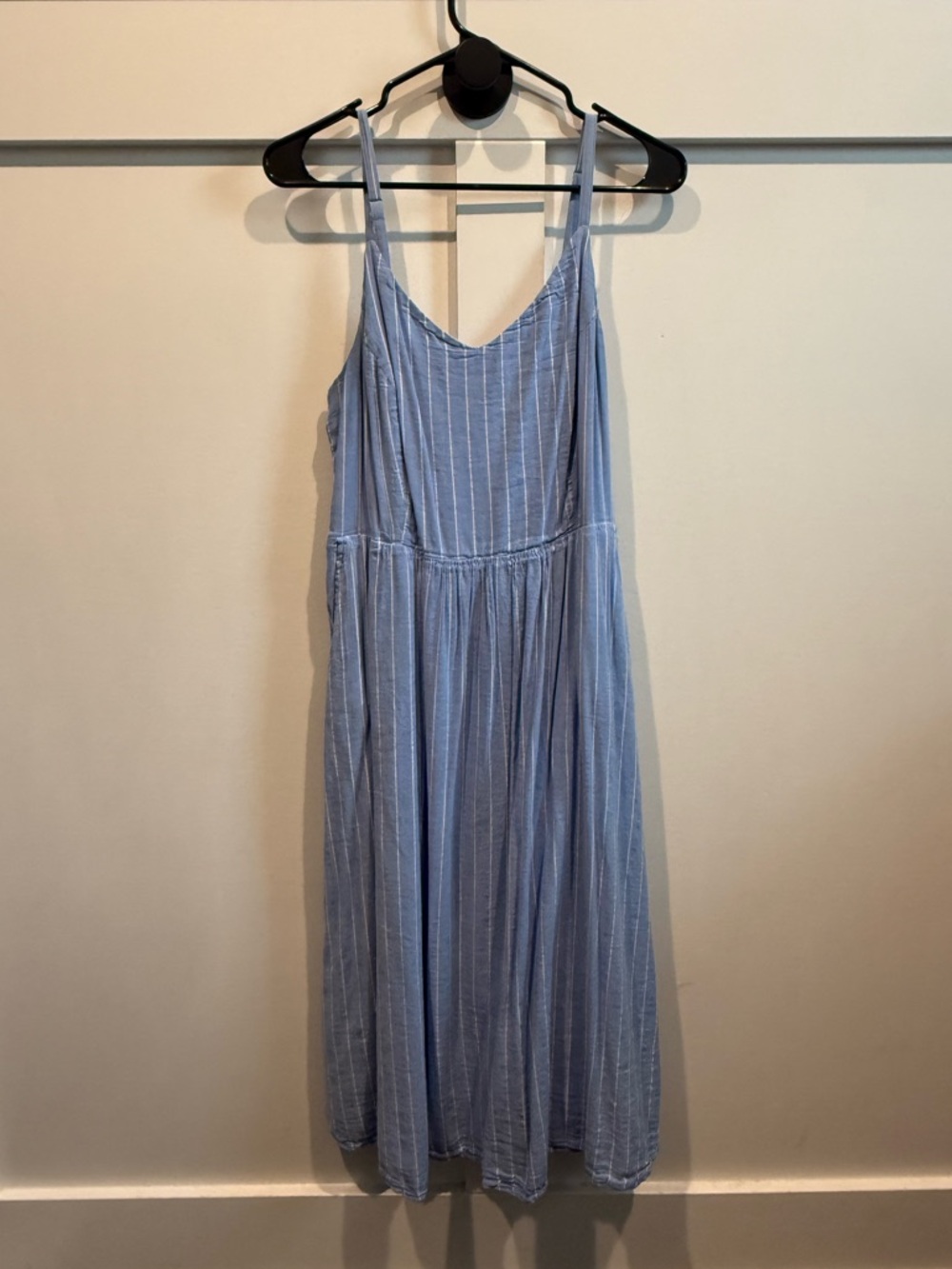 Old Navy Light Blue and White Striped Maxi Dress